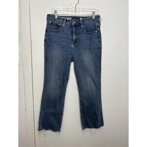 J Crew Jeans Womens 30 Demi Boot Cropped Raw Hem Modest Casual Stretch Modern